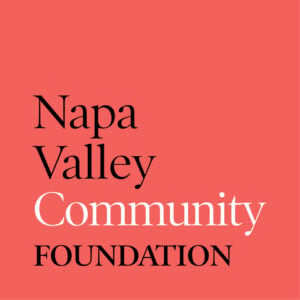 Napa Valley Community Foundation logo on red background.